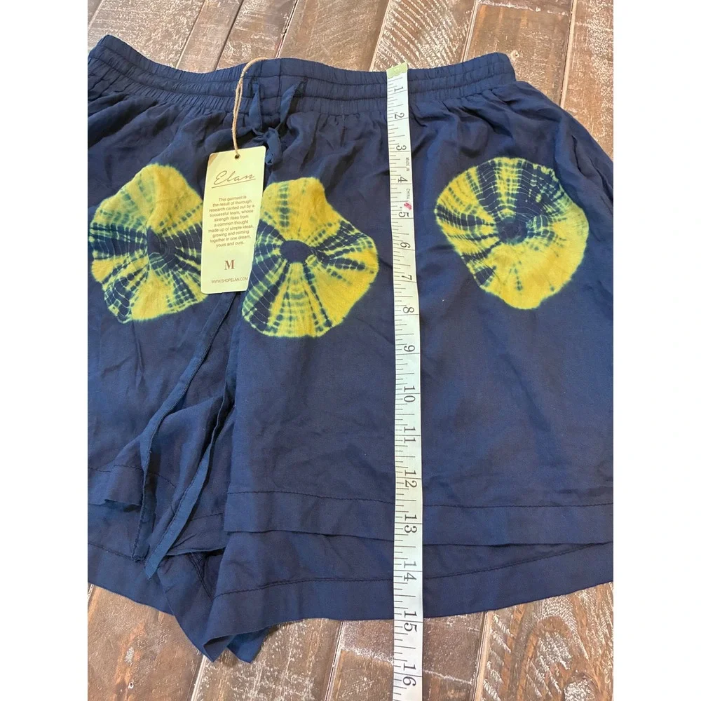 Elan Blue Tie‎ Dye Print Drawstring Waist Beach, Cozy Shorts Women's Size M